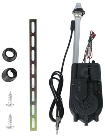 Junterone Antenne Télescopique Automatique à Énergie Électrique Antennes Extérieures de Véhicule 12 V Universelles Étanches pour Voiture SUV AM FM Radio