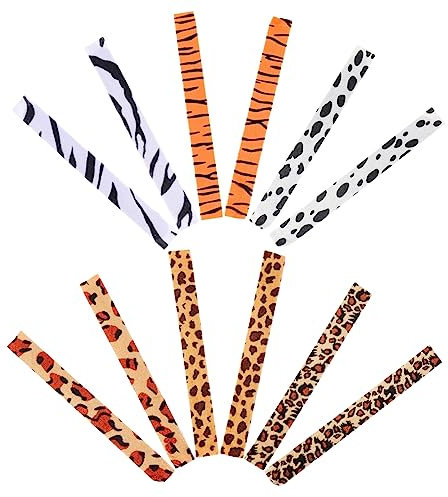 MUSISALY 12St tierischer Sexring Zebra tierische Ohrfeige Leoparden-Dekor leopardenmuster Tiermuster Armband Party-Clap-Ring Schlagarmbänder mit Tiermuster Stahlblech Colorful