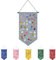 Wall Hanging Brooch Jewelry Storage Case Canvas Display Stand Enamel Pin Display Banner Holder Earrings Necklace Glitter Pin Collection Organizer (Grey)