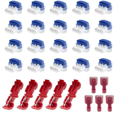 XNBTFK Lawnmower Cable Repair Kit, 20 Waterproof Wire Connectors and 10 Connection Terminals, Electrical IDC 314-BOX Wire Connectors for Robotic Lawn Mowers, Irrigation Applications