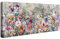 Cadre en bois Impression sur Toile Fleurs Vintage Colorées Peinture Poster Mural Papillon Eustoma Peony Phalaenopsis Image sur Toile Grandes Tableau Decoration Murale Salon Chambre Restaurant 50x120cm