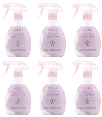 RUUM Textilerfrischer Spray - 6er Pack je 370ml, Soft Cotton