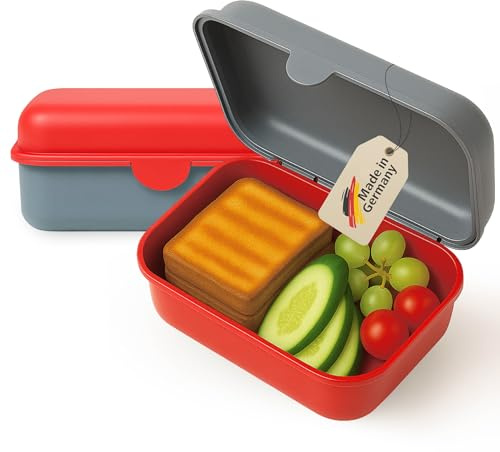 MEBY Matlådor Set med 2 – lunchlåda för barn och vuxna, BPA-fri, diskmaskinssäker, mikrovågsugnssäker, robust mellanmålslåda/frukostlåda med utbytbart lock
