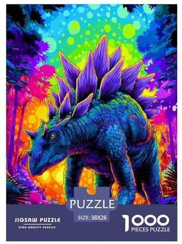 Stegosaurus Puzzle 1000-teilige Schwer Puzzle Spielzeug Lernspiel Impossible interessant Herausforderungsspielzeug Für Erwachsene Und Kinder Ab 12 Jahren 38x26cm/1000pcs