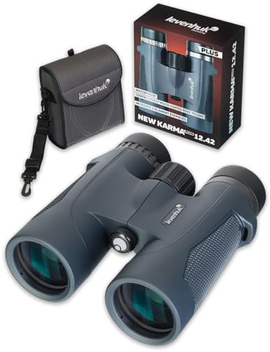 Levenhuk New Karma Plus 12x42 Fernglas für Erwachsene – Kompakt, Leicht | Professionell, Wasserdicht, mit BaK4-Prismen & FMC-Linsen, Ideal für Vogelbeobachtung, Jagd, Wandern & Konzerte