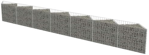 Makastle Mur de Gabion Acier Galvanisé Argenté 450x30x50 cm