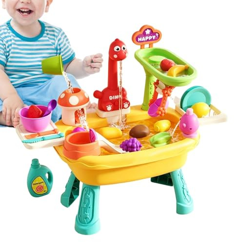 Sand And Water Table Play Set, Water Table For Children With Tableware Vegetable Toys, Kids Sensory Activity Playset, Outdoor Garden Toys, Beach Pool Outdoor Play Toy For Boys Girls 3 4 5 6 Years Old