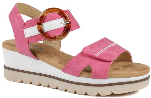 Pavers Womens Comfortable Wedge Heel Sandals | Spring Summer Collection | Touch Fastening Sandal | Riptape | Lightweight