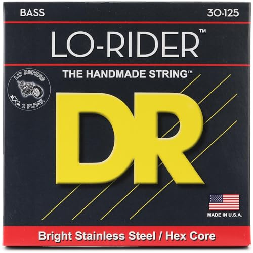 DR Strings Lo-Rider Electric Bass Guitar Strings - .030-.125 Medium
