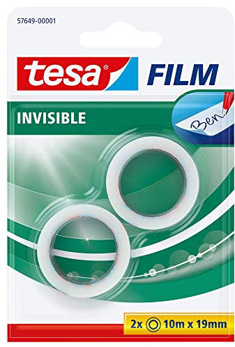 tesafilm invisible, 10m x 19mm, 2 Rollen im Blister