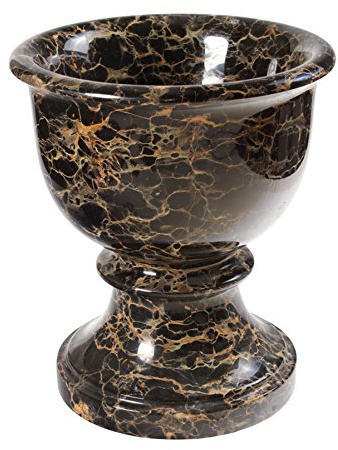 Großer Marmor Vase Ø/H: 30/35cm aus echtem Naturstein-Pokal Empfangsbereich-Schüssel Schale Unikat, Tischdekoration