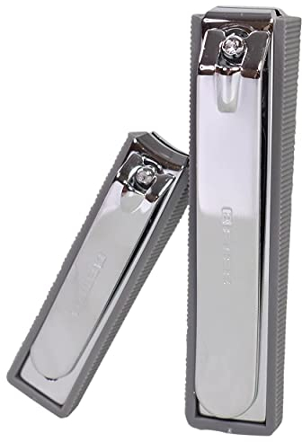 Beter - 2er Pack Maniküre- und Pediküre-Nagelknipser mit Tank, Edelstahl, hohe Lebensdauer, Nagelpflege für Finger- und Fußnägel