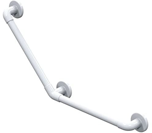 Barre d'Appui Lisse Coudée 135°, 450mm x 450mm, Blanc