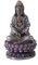 Pacific Giftware 3.4 Inch Hand Painted Resin Small Sitting Lotus Kuan Yin Statue, Bronze
