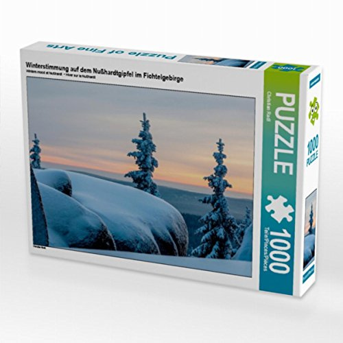 CALVENDO Puzzle Winterstimmung auf dem Nußhardtgipfel im Fichtelgebirge | 1000 Teile Lege-Größe 64 x 48 cm Foto-Puzzle für glückliche Stunden