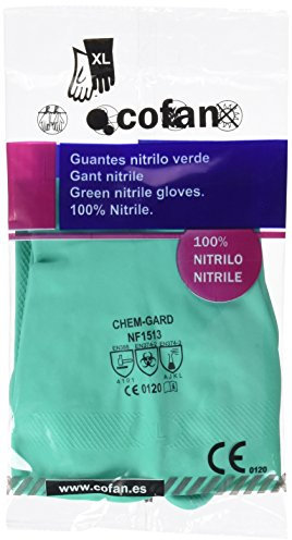 Cofan 11000143-9,5 - Guantes de nitrilo (T-9.5) color verde