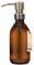 Kuishi Flacon Pompe en Verre ambré avec Pompe en Acier Inoxydable [250 ML, Pompe dorée], Ambré Flacons Rechargeables Marron Idéal pour Le Lavage des Mains, shampoing, après-shampooing (sans BPA)
