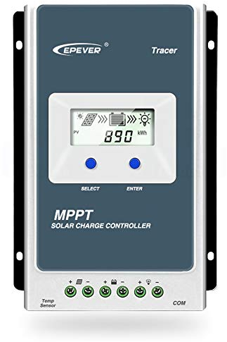 Regulador de carga solar de Qaurora, MPPT Tracer serie A (10A/20A/30A/40A) con sistema de identificación automática del voltaje 12 V o 24 V CC, 20A