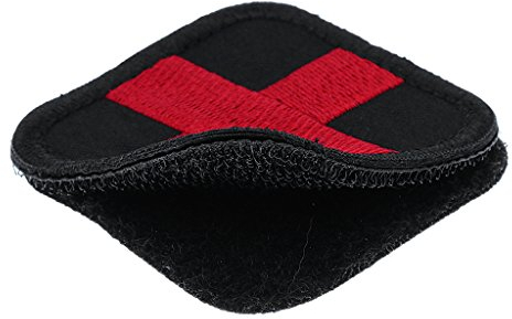 MagiDeal Rotes Klettverschluss Abzeichen Patch 50 x 50mm in verschiedenen Farben, Schwarz