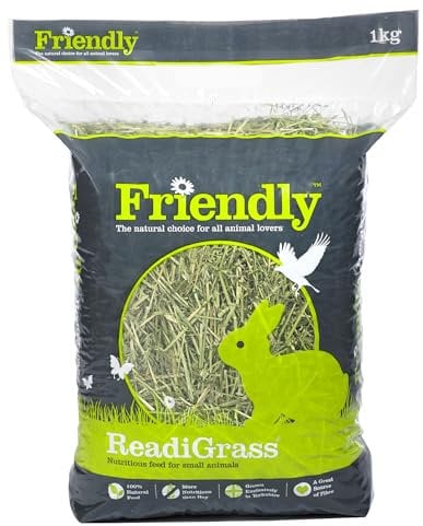 Friendly ReadiGrass Pure Dried Grass - Yorkshire Grown Natural Ryegrass Small Animal Food & for Guinea Pigs, Rabbit, etc. - 4x 1kg Bags