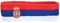 Flaggenfritze Stirnband Motiv Fahne/Flagge Serbien mit Wappen + gratis Aufkleber
