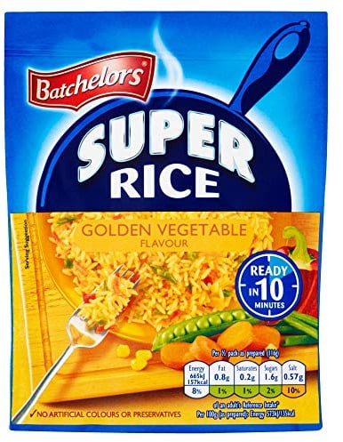 Batchelors Super Rice Golden Vegetable Flavour Low Fat Ready Meal, 90 g (Pack of 1)