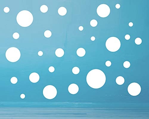 timalo® 120 Stück Wandtattoo Kinderzimmer weiße Kreise Pastell Wandsticker – Aufkleber Punkte | 73078-SET28-weiss