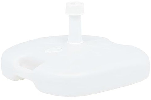 vidaXL Base de Sombrilla Rellenable Arena/Agua Patio Soporte de Paraguas al Aire Libre Decoración Fundido Parasol Exterior Terraza Plástico Blanco 16 L
