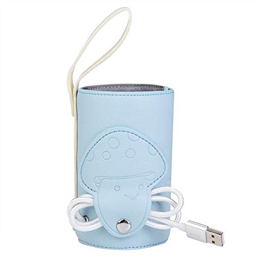 USB Bottle Warmer Heater, Portable Baby Feeding Milk Bottle Warmer Bag USB Heating Insulation Pouch with Thermostat for Travel Home Outdoor(Blue)