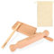 Gaiklia Gnocchi Board with Paddle - Authentic European Beechwood Garganelli Homemade Pasta Stripper - Complete with Penne Rolling Dowel Pin
