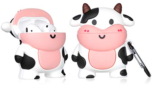 Jowhep - Custodia per AirPod 2/1, in silicone, con design a cartoni animati, divertente e divertente, 3D, morbida, per AirPods per ragazze e ragazze e ragazzi