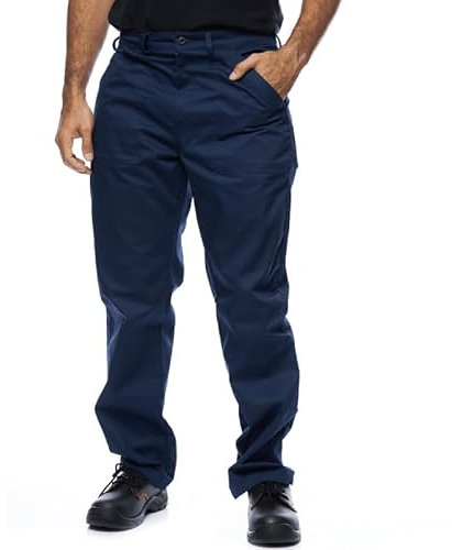 MAZALAT work wear Pantalons de Travail Homme, Pantalons de Travail Modèle Classique, Pantalon Cargo, Vêtements de Travail, Grandes Tailles jusqu'à 3ХL, Bleu Marine, 62