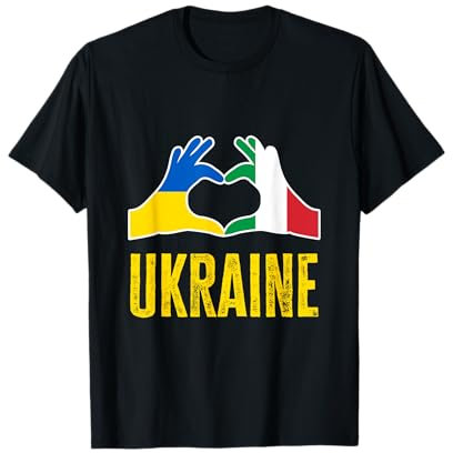 Ucraina Italia bandiera amare cuore Maglietta