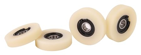 LASANA SMART MACHINES Satz mit 4 Laufrollen mit Kugellager - Nylon Rollen für Palettenhubwagen - Hubwagen Räder Durchmesser 50 mm, Breite 12 mm - Lager 10 mm - Präzise maschinenbearbeitet