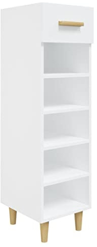 vidaXL Schuhschrank Schuhablage Schuhregal Schuhständer Schuhaufbewahrung Schuhorganizer Schuhkommode Weiß 30x35x105cm Holzwerkstoff