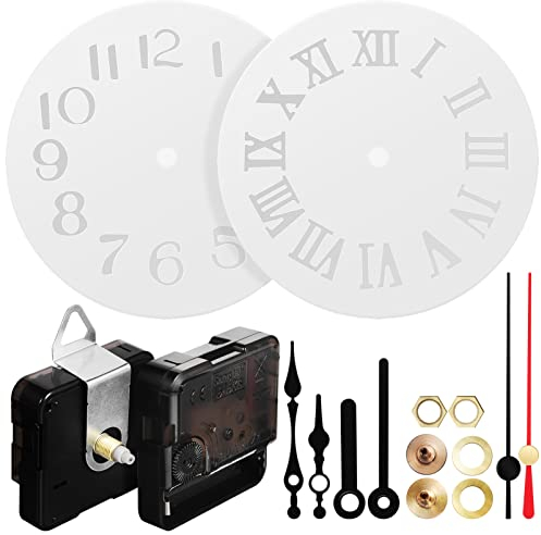 2 Sätze Großer Uhr-Silikonharz-Formbausatz Arabische Römische Ziffernuhr Mit Mechanismus Runde Wanduhr Epoxidharz-Uhr Harzguss-Silikon Für DIY-Uhr