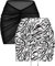 AI'MAGE 2-teiliger Damen-Bikini, durchsichtig, Netzstoff, gerüschter Rock für Bademode, S-XXL, Schwarz + Zebra, S