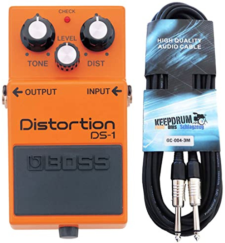 BOSS DS-1 Distortion Pedal + keepdrum Gitarrenkabel 3m | keepdrum Gitarrenkabel 3m