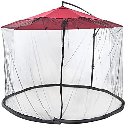 Yearninglife Mosquito Net for Patio Umbrella, Parasol, Mosquito Net with Zip, 300 x 230 cm, Polyester Fly Screen, Mosquito Net, Insect Protection, Outdoor Umbrella Net, Mosquito Nets for Garden