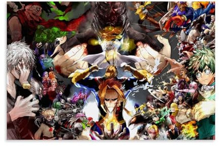 EKoKim My Hero Academia MHA-Poster, dekoratives Leinwandbild, 20 x 30 cm, für Schlafsaal
