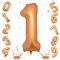 Orange Number 1 Balloon, Large Self Inflating Foil Number Balloons 1 Decor, 40 Inch Helium 1 Number Balloon for Girls Boys 1st Birthday Baby Shower Anniversary Celebration Party Decorations Supplies