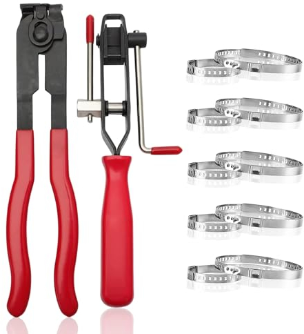 12 morsetti per manicotti per assi: set di fascette stringitubo Nizirioo, 2 pinze per manicotti assali con 10 manicotti per assi, pinze per morsetti per orecchio, nastri per crimpare auto, kit di