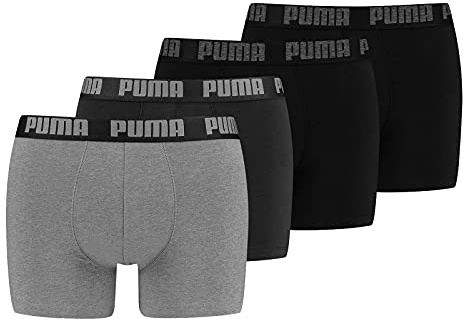 PUMA Herren Boxershorts Trunks Basic Elements aus Baumwolle mit Elasthan, 4er Pack