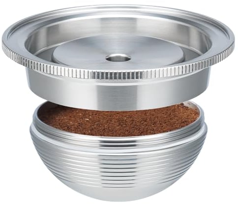 Refillable Coffee Capsule Stainless Steel Pod Compatible for Nes-presso Vertuo-linePlus, Stainless Steel Reusable Coffee Capsules Pods