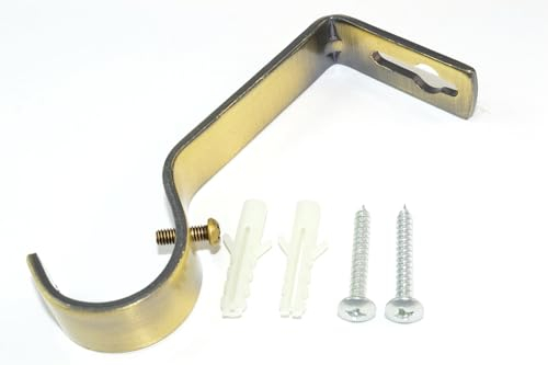 1 x Antik Messing Effekt Gardinenstange Schienen Halterungen: 28 mm