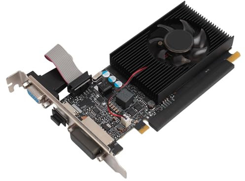 ASHATA Scheda Grafica GT 710, Scheda Grafica DDR3 a Basso Profilo da 2 GB a 64 Bit con Ventola, DirectX 12, Scheda Grafica PCIE per PC Desktop da Gioco, Scheda Video AMD PCIE 16X