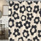 Extra langer schwarzer Duschvorhang im Retro-Stil der 70er Jahre, abstraktes Blumenmuster, für Badezimmer, 183 x 213 cm, Vintage-Blume, ästhetisch, flippig, trendig, Badewannen-Dekoration,