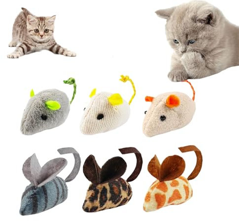 Dinghaole 6 Pcs Cats Toys, Cat Toy Mouse, Soft Mouse Toys Playing Chewing, Cat Scratch Mouse Pet Cat Toys, Cat Toys Soft Pet Chewing Toys for Indoor Cats and Kittens