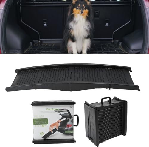 Hundeautorampe für Große Hunde Klappbare Haustiertreppenrampe mit Rutschfester Oberfläche Faltbare Tragbare Mittelgroße Kleine Hundeleiterrampe für Hochbett SUV LKWs 15,35 X 59,45