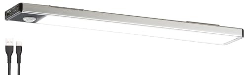 Lunartec LED Unterbauleuchte Akku: Akku-LED-Lichtleiste, Licht- & Bewegungssensor, tageslichtweiß, 23 cm (Lichtleiste kabellos, Küche, Band)